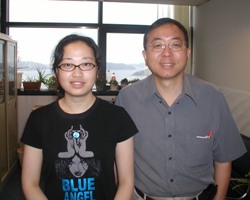 (From left to right) Jialiu Lin; Professor Lionel M. Ni, Jialiu's 
 adviser and Head of Department