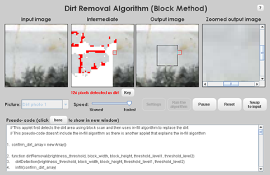 Dirt Removal Algorithm (Block method)