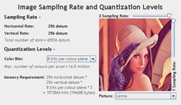 The Image Sampling Rate and Quantization Level Learning Object