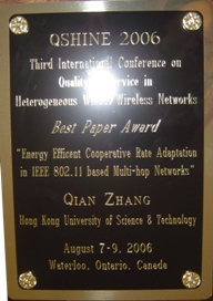QShine 2006 Best Paper Award